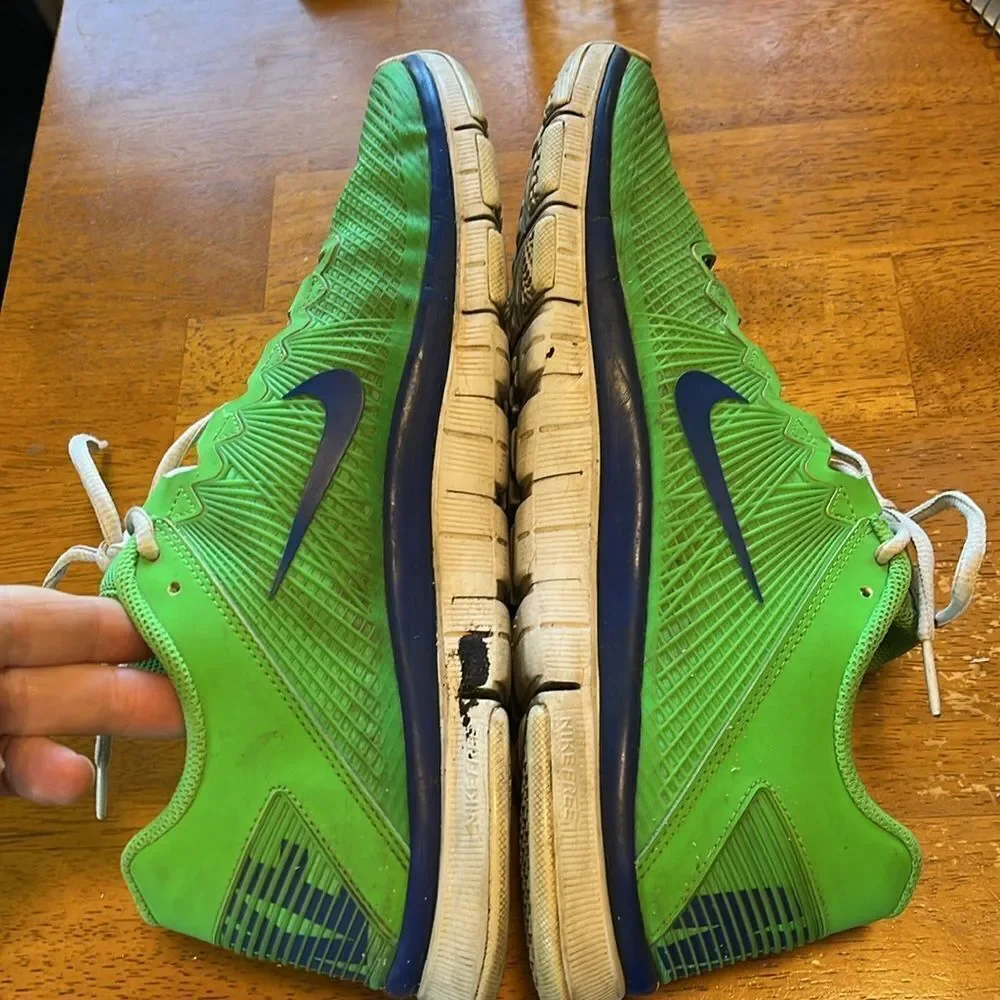 MEN’S NIKE FREE 3.0 TRAINING SHOES SIZE 10.5 IN POISON GREEN/HYPER BLUE